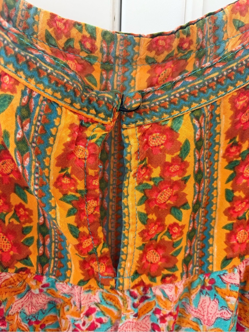 NATURAL LIFE Maxi Dress Patti Side Slit Floral Medium Boho Turquoise Orange Pink - Picture 12 of 12
